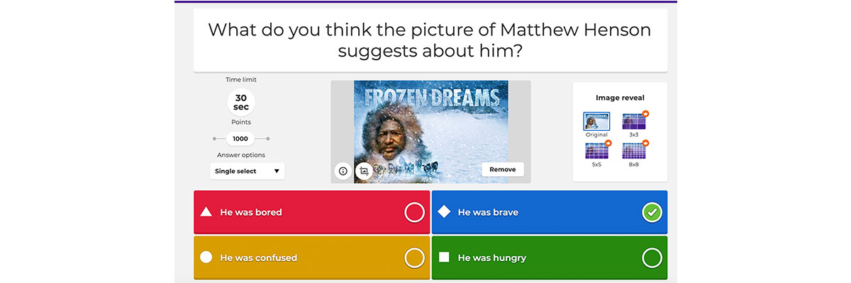 Kahoot quiz question