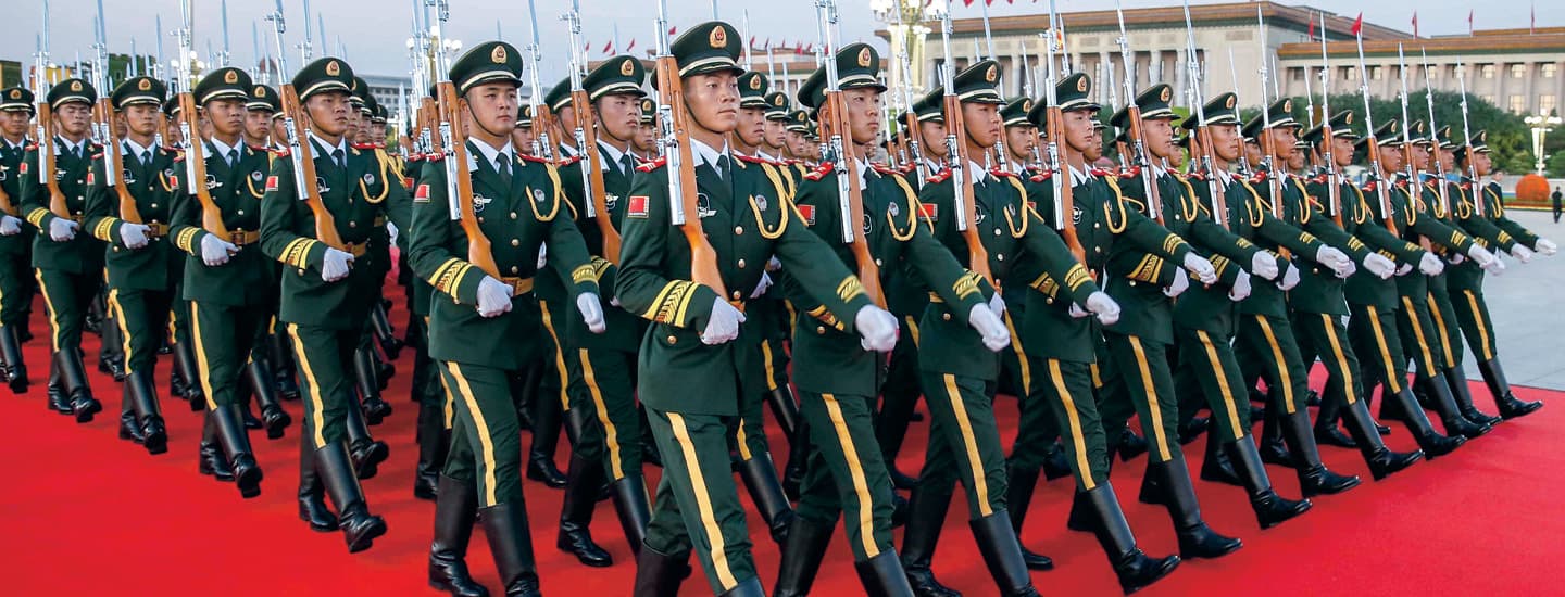 Photo of Chinese soldiers marching in sync