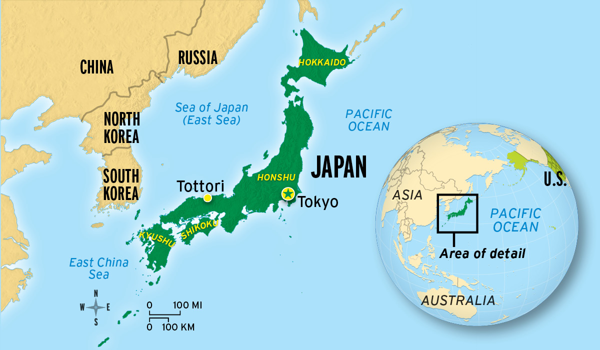 World map highlighting Japan