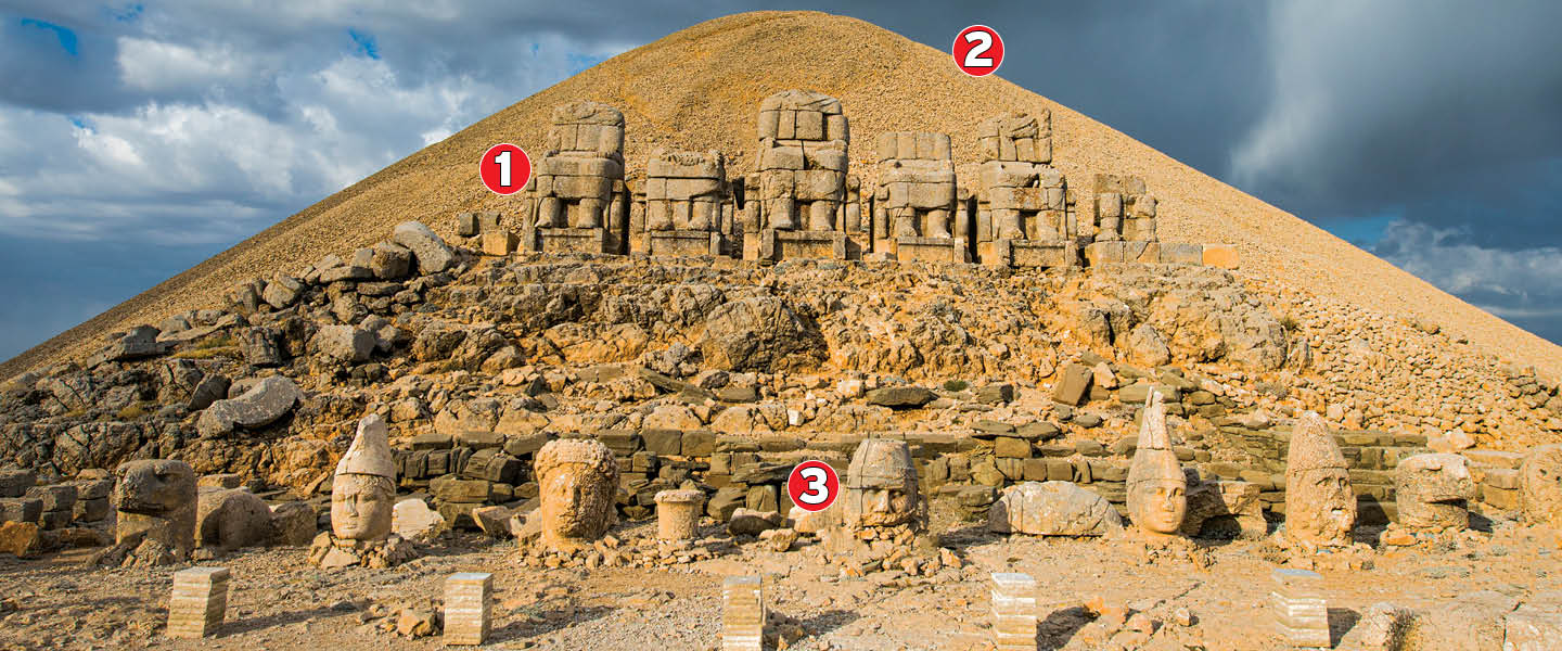 Bird's eye view of ancient ruins in Turkey